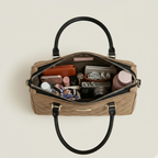 Aurora Luxe Bag Quilted Tote HandBag for Women-Elegant PU Leather Handbag