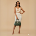 Classic Structured Tote Green HandBag For Women – Premium Office & Casual Handbag