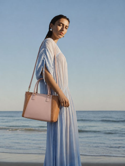 Premium Pink Women Shoulder Bag with Adjustable Sling Strap