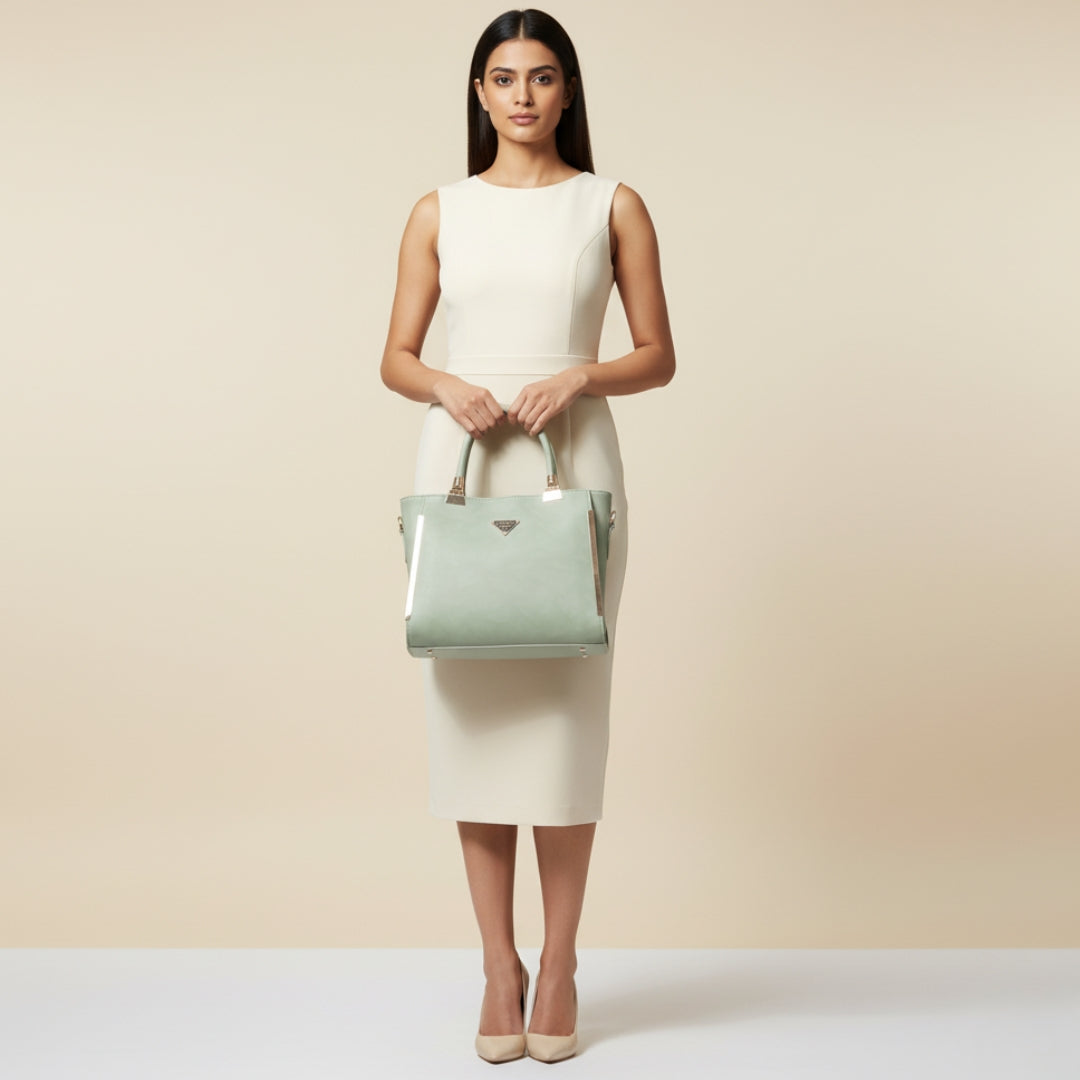 Cherry Bloossom Mint Luxe Handbag