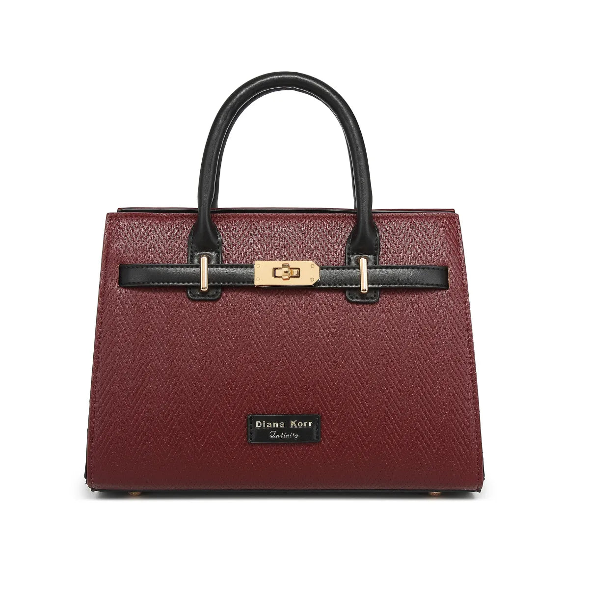Wine Chevron Textured Handbag for Women