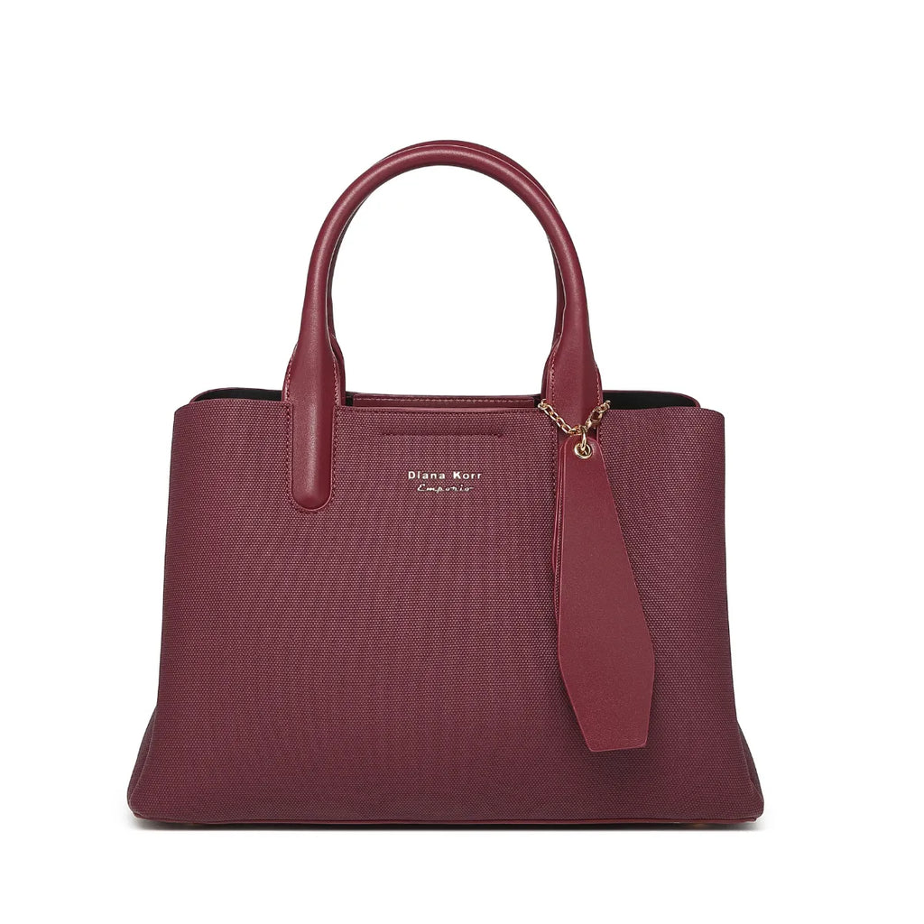Wine Canvas Structured Handbag for Women