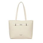 Off White Structured Shoulder Tote Bag for Women