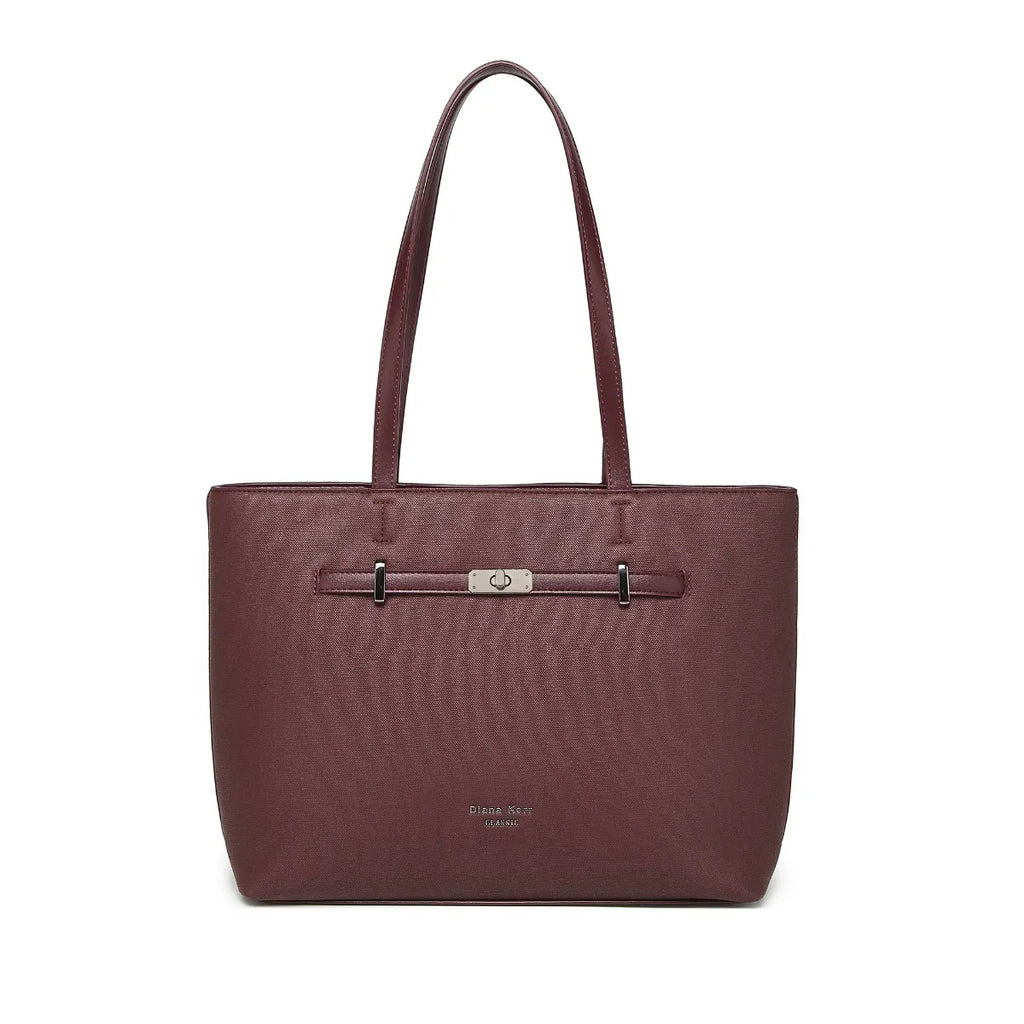 Wine Structured Shoulder Tote Bag for Women