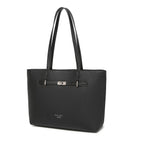 Black Structured Shoulder Tote Bag for Women