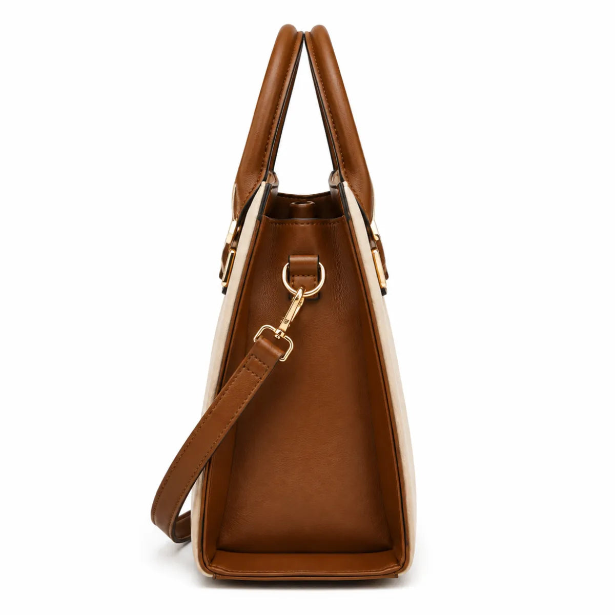 Khaki Chevron Textured Handbag for Women