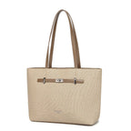 Brown Structured Shoulder Tote Bag for Women