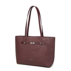 Wine Structured Shoulder Tote Bag for Women