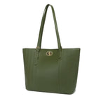 Green Textured Panel Tote Bag for Women
