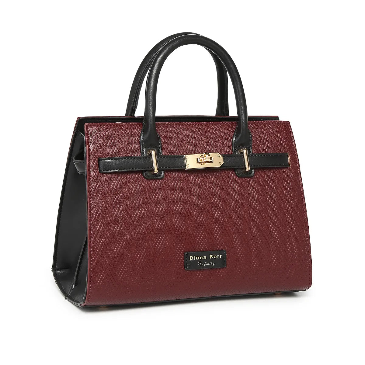 Wine Chevron Textured Handbag for Women