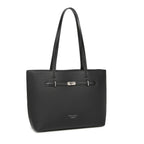 Black Structured Shoulder Tote Bag for Women
