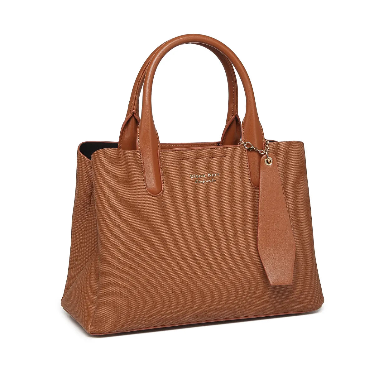 Tan Canvas Structured Handbag for Women