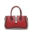 Maroon Women's Dual Tone Top Handle  Handbag with Detachable Shoulder Strap