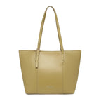 Olive Green Textured Panel Tote Bag for Women