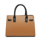Tan Chevron Textured Handbag for Women