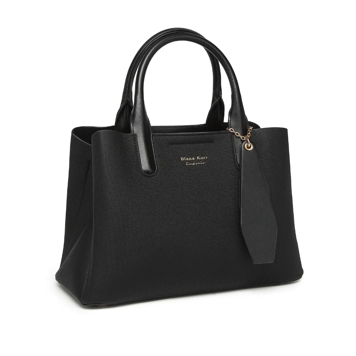 Black Canvas Structured Handbag for Women