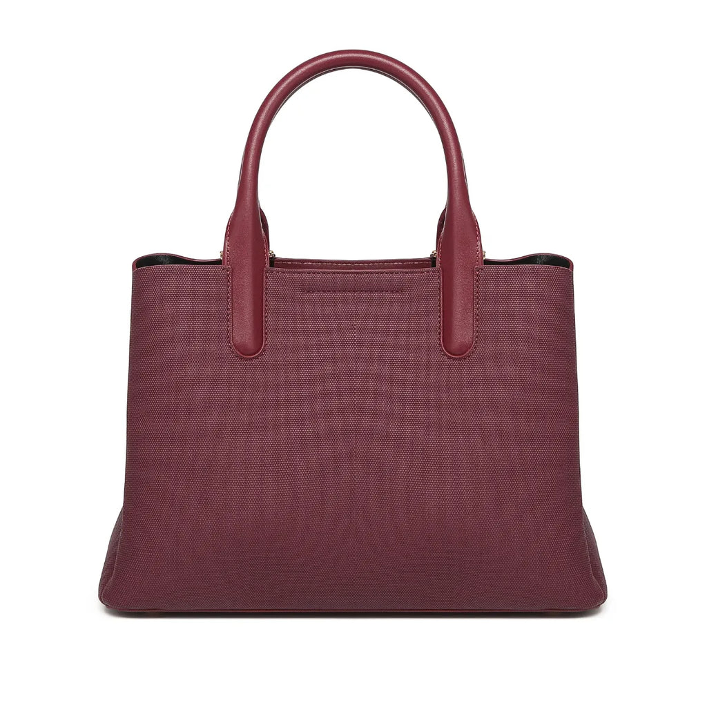 Wine Canvas Structured Handbag for Women