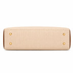 Khaki Chevron Textured Handbag for Women