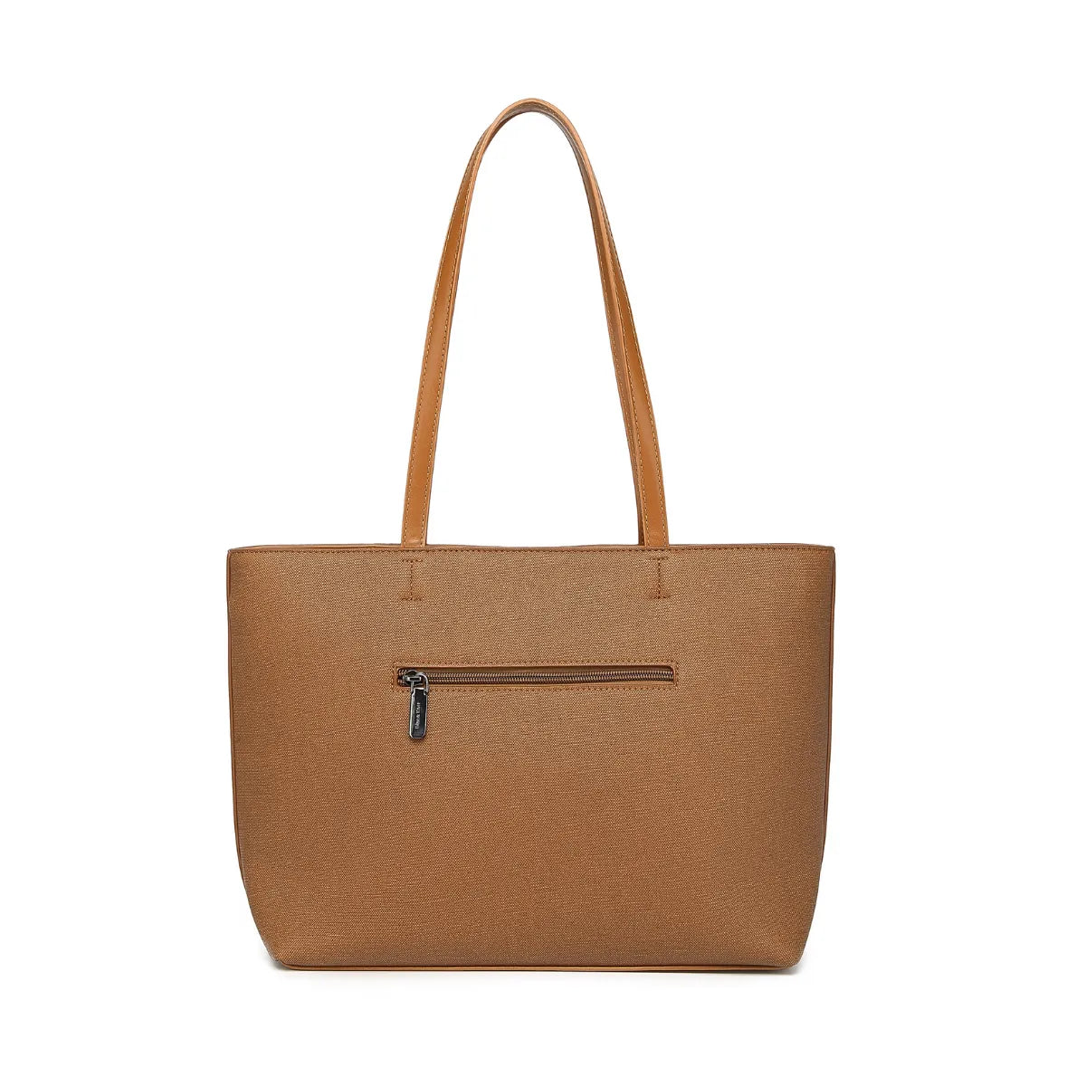 Tan Structured Shoulder Tote Bag for Women