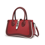 Maroon Women's Dual Tone Top Handle  Handbag with Detachable Shoulder Strap