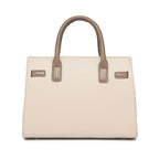Beige Chevron Textured Handbag for Women