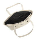 Off White Structured Shoulder Tote Bag for Women