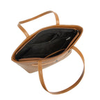 Tan Structured Shoulder Tote Bag for Women