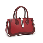 Maroon Women's Dual Tone Top Handle  Handbag with Detachable Shoulder Strap