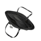 Black Woven Straw Textured Tote Bag for Women