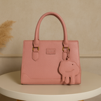 Classic Structured Tote Pink HandBag For Women – Premium Office & Casual Handbag