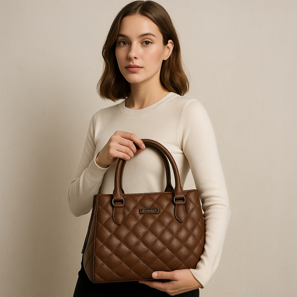 Aurora Luxe Bag Quilted Tote HandBag for Women-Elegant PU Leather Handbag