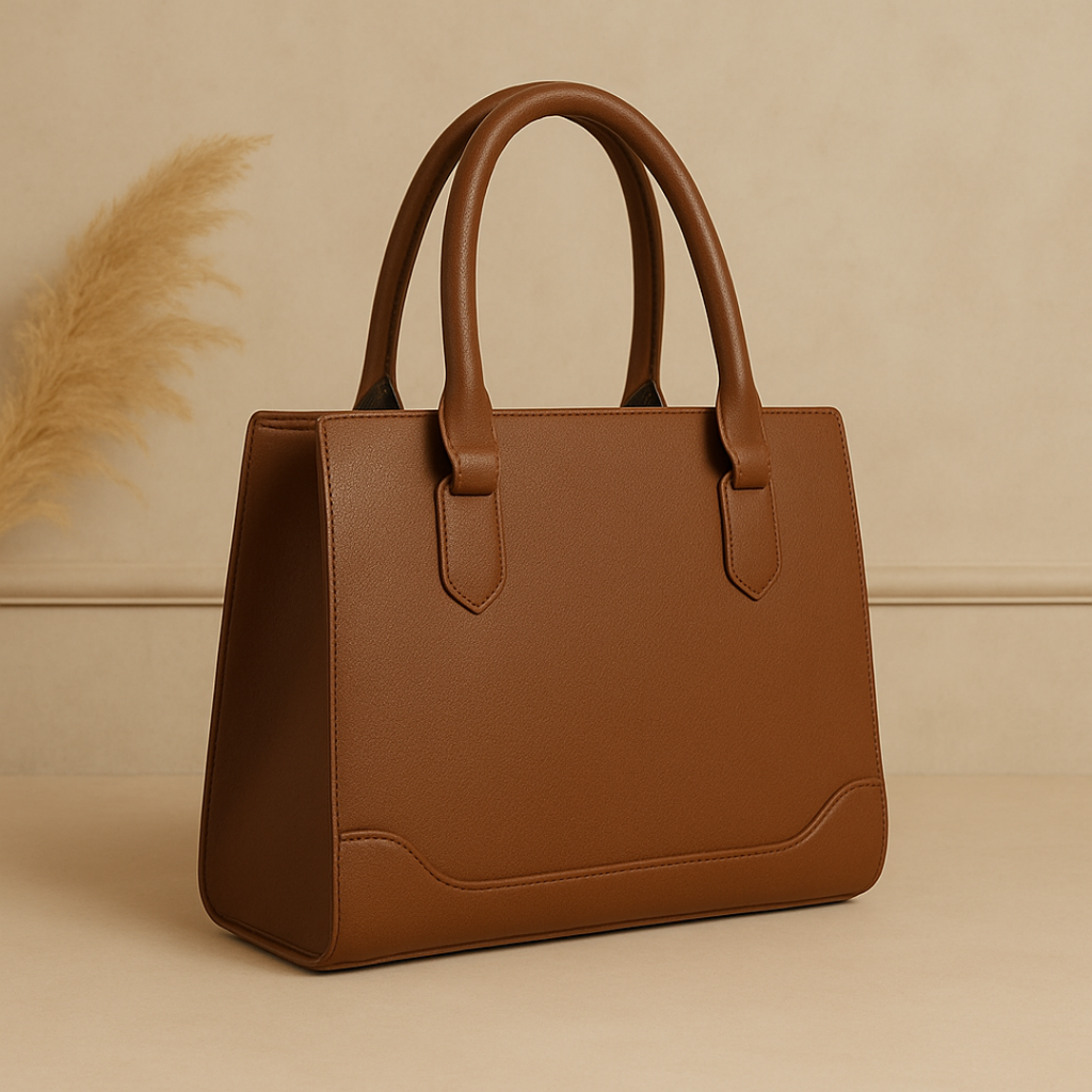 Classic Structured Tote Brown HandBag For Women