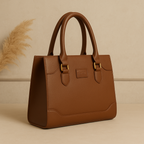 Classic Structured Tote Brown HandBag For Women