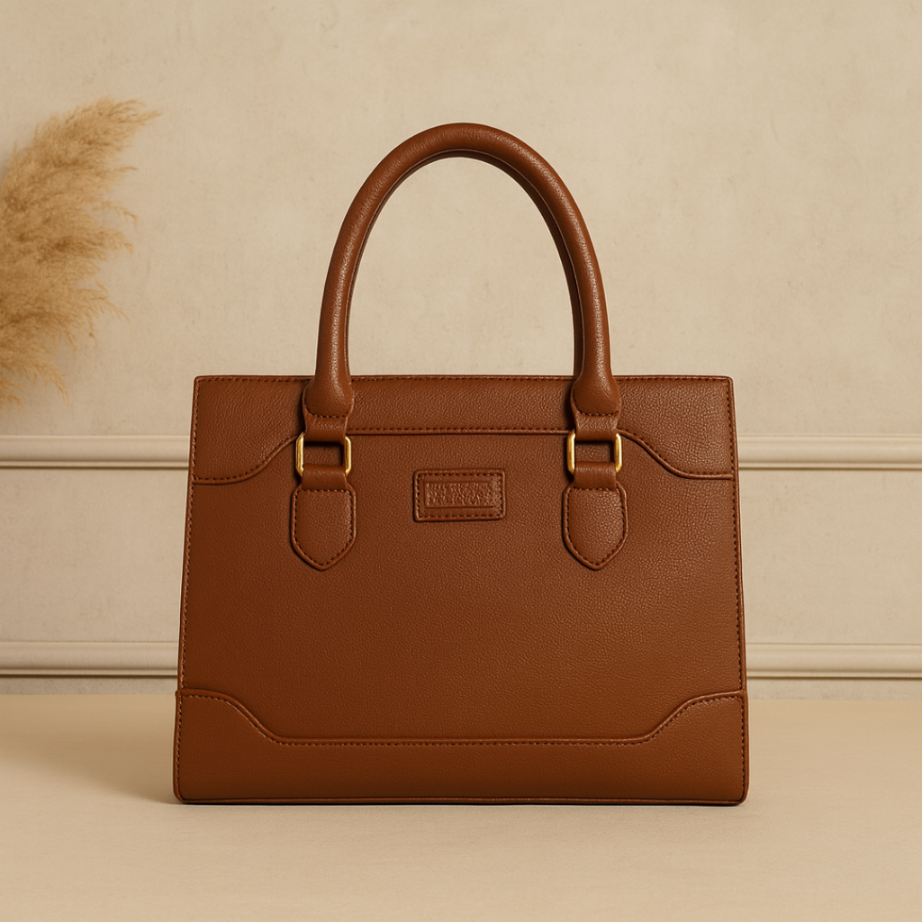 Classic Structured Tote Brown HandBag For Women