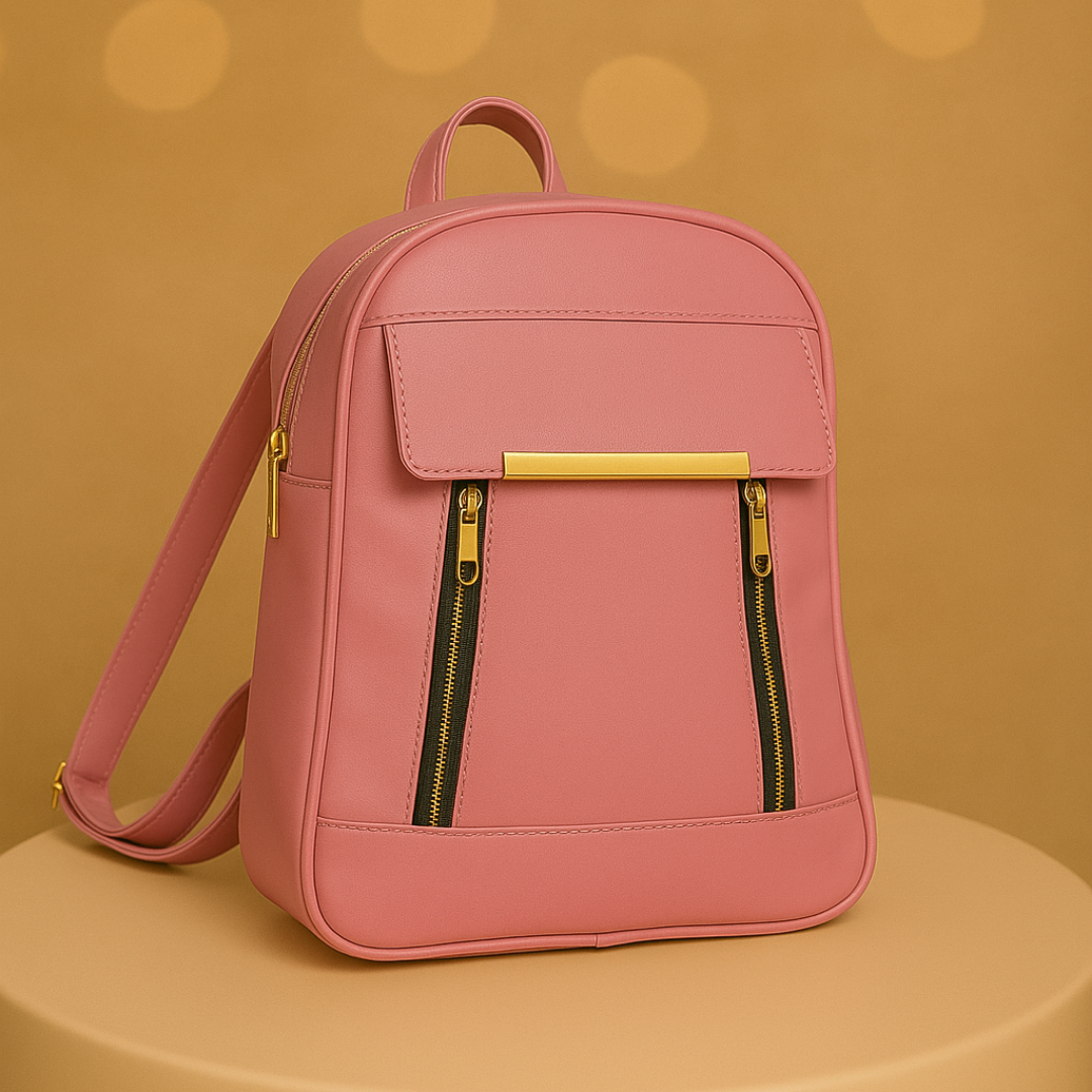 Caramel Finishing Veagn Leather Backpack For Women– Stylish & Functional Everyday Bagc