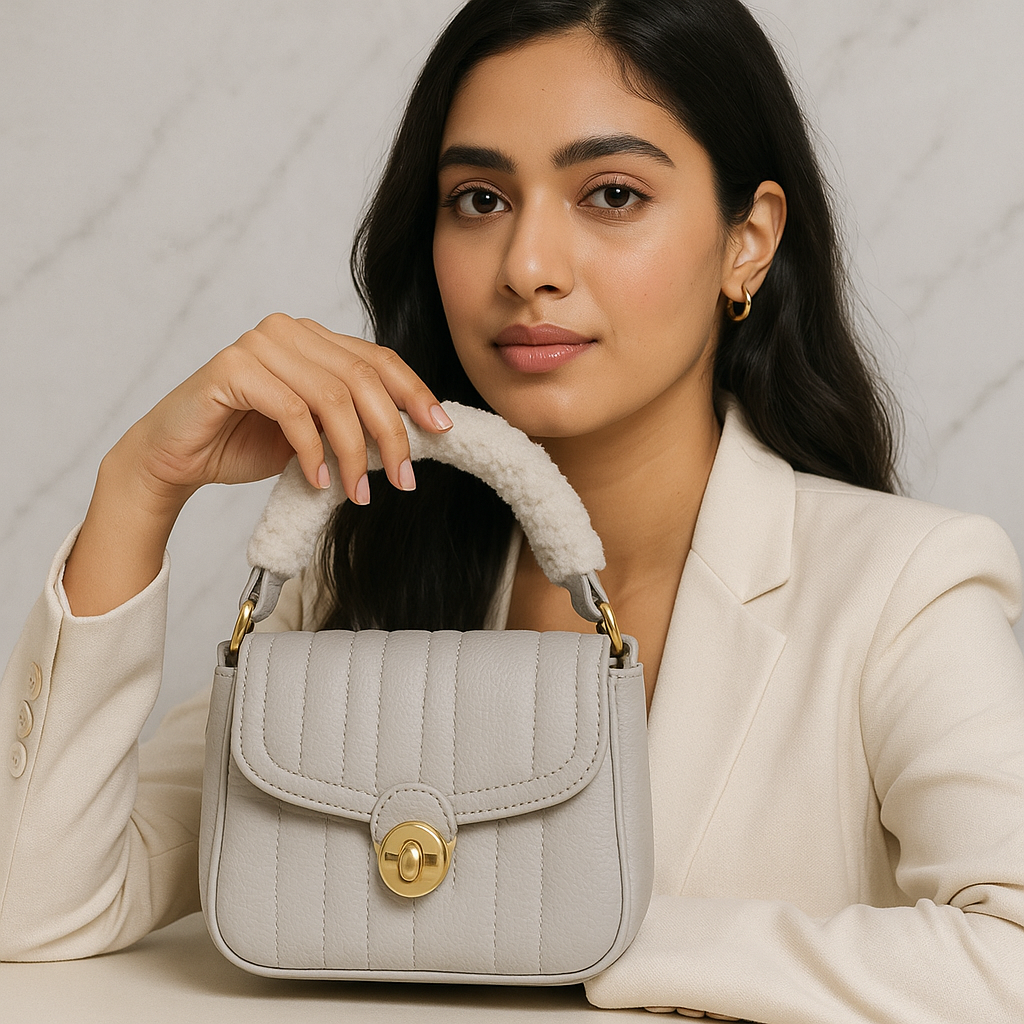 Ivory Elegance Quilted Handbag