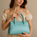 Caramel Blue Structured Tote HandBag For Women