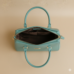 Caramel Blue Structured Tote HandBag For Women