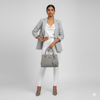 Classic Structured Tote Grey HandBag For Women – Premium Office & Casual Handbag