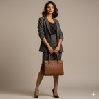 Classic Structured Tote Brown HandBag For Women