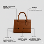 Classic Structured Tote Brown HandBag For Women