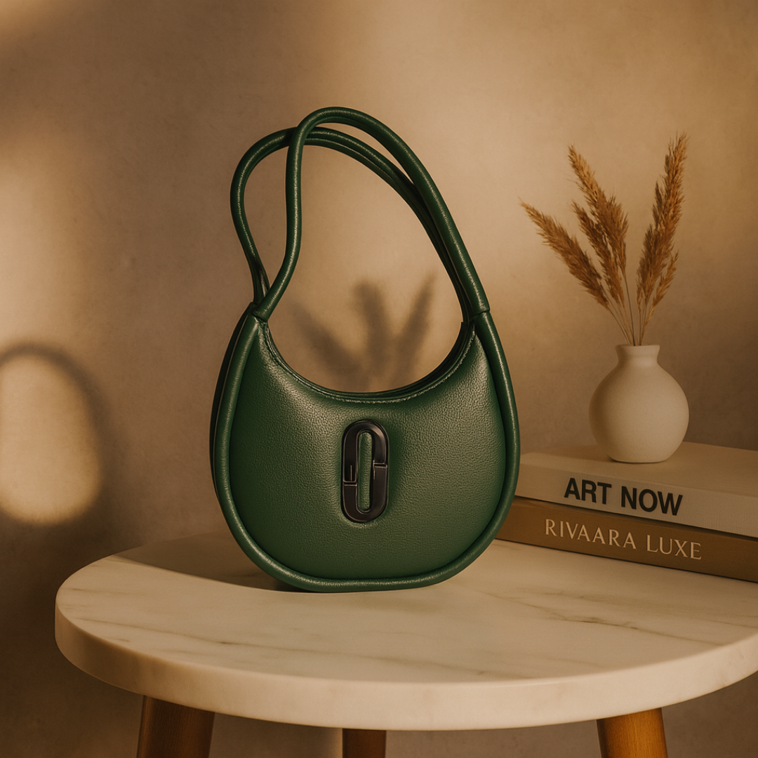 Oval Shape Shoulder Bag for Women - Premium PU Leather Stylish Handbag