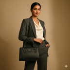 Elara Textura Classic Black Tote HandBag for Women-Premium PU Leather Elegant Handbag