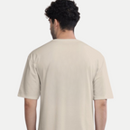 For Men’s Chrome Thorn Crest Oversized Tee – Metallic Front Graphic