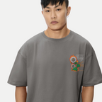 Mens-oversized-sunflower-flame-back-print-tee-black