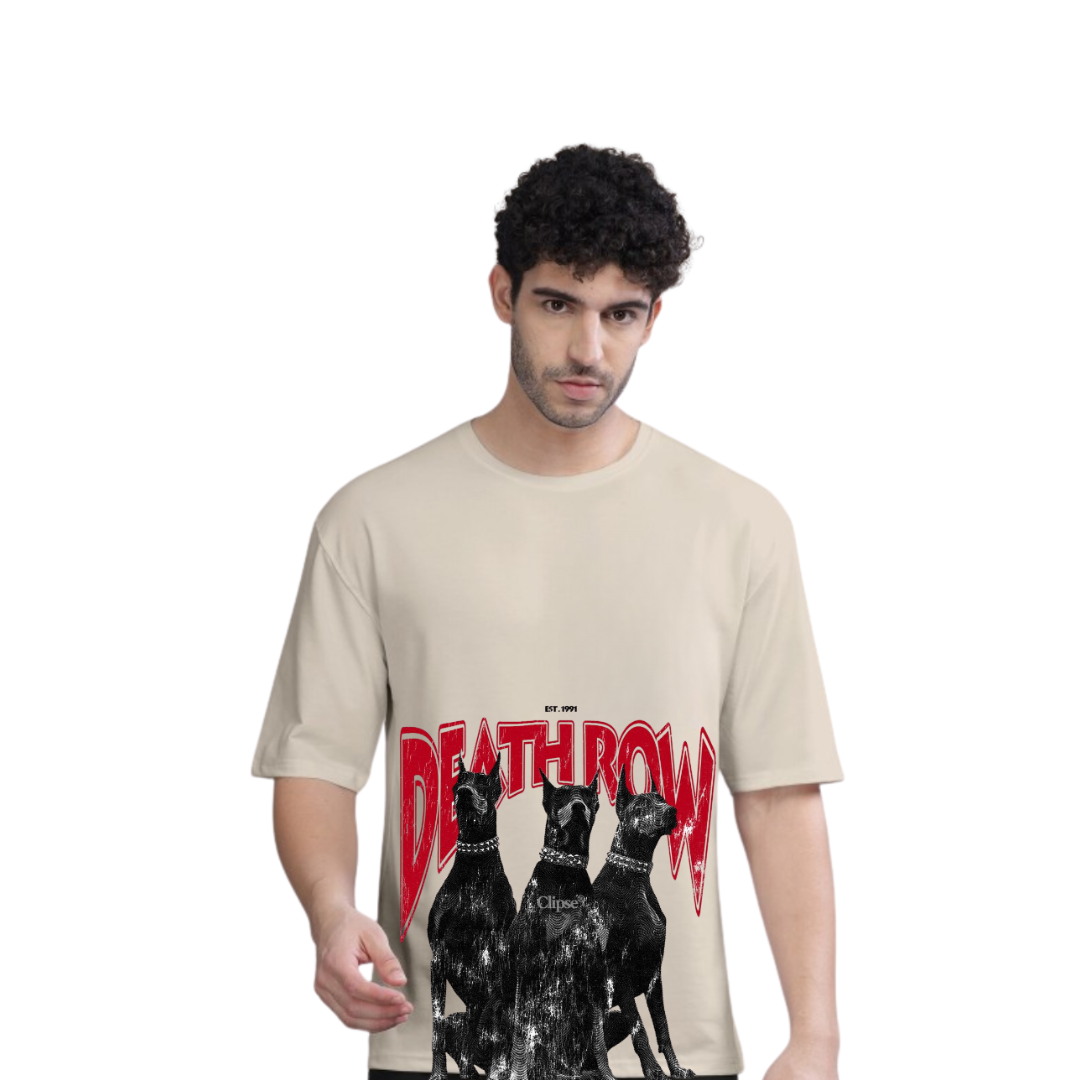 Men’s Oversized T-Shirt – Vintage Dogs Front Graphic