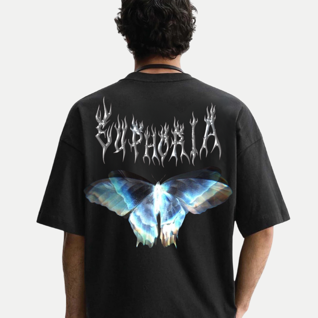 Men’s Oversized T-Shirt – Euphoria Butterfly Graphic
