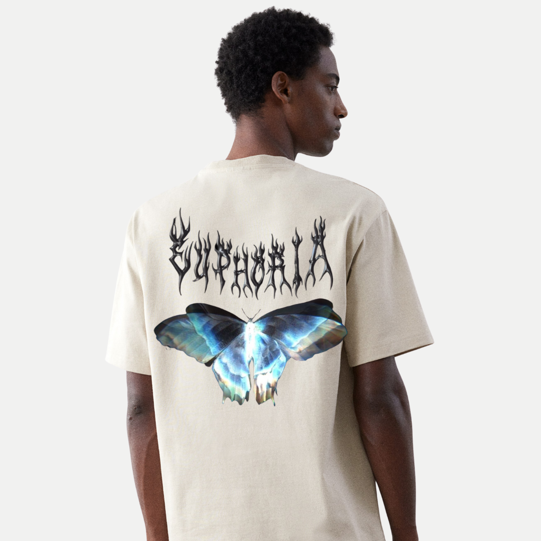 Men’s Oversized T-Shirt – Euphoria Butterfly Graphic