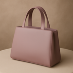 Elegant Vegan Leather Handbag with Silver GG Logo