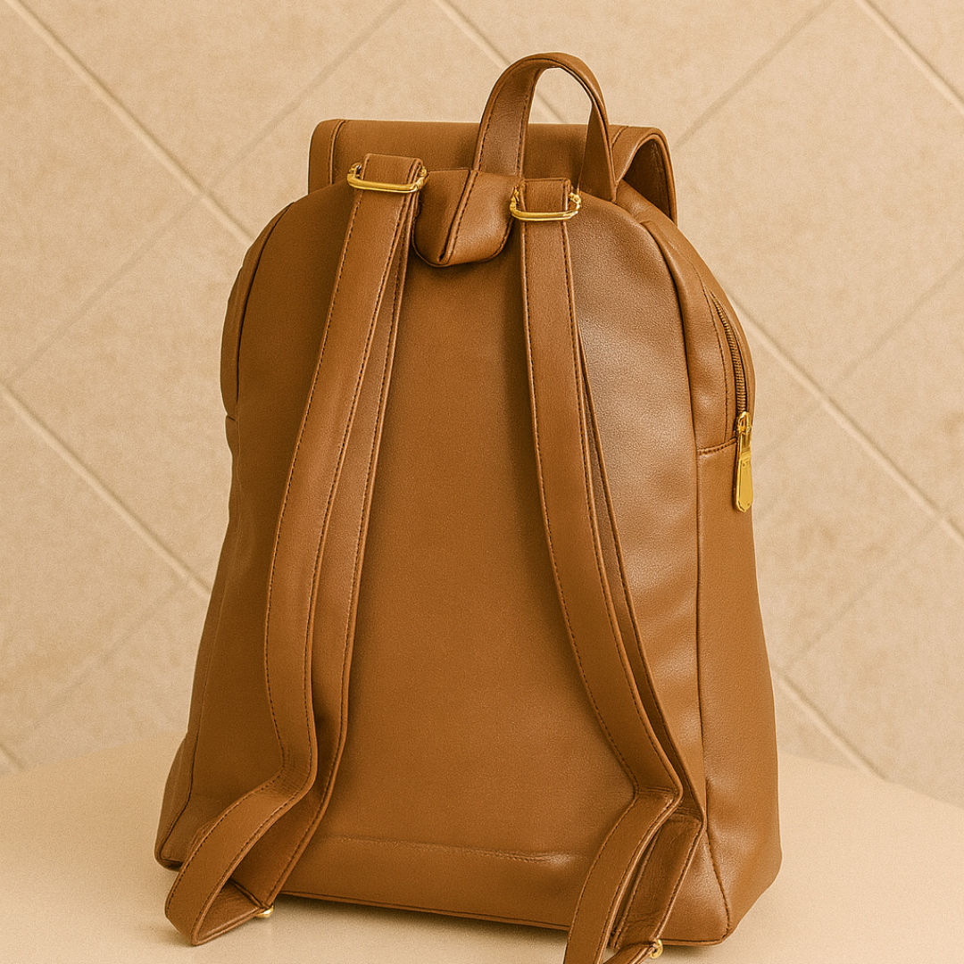 Premium Vegan Leather Backpacks with Gold Detailing – Stylish & Functional